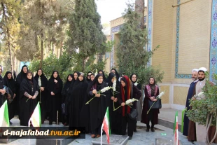 میثاق اساتید بسیجی دانشکده سمیه با شهدا و برگزاری نماز ظهر و عصر  در یادمان شهدا و عطرافشانی و غبارروبی شهدا 8