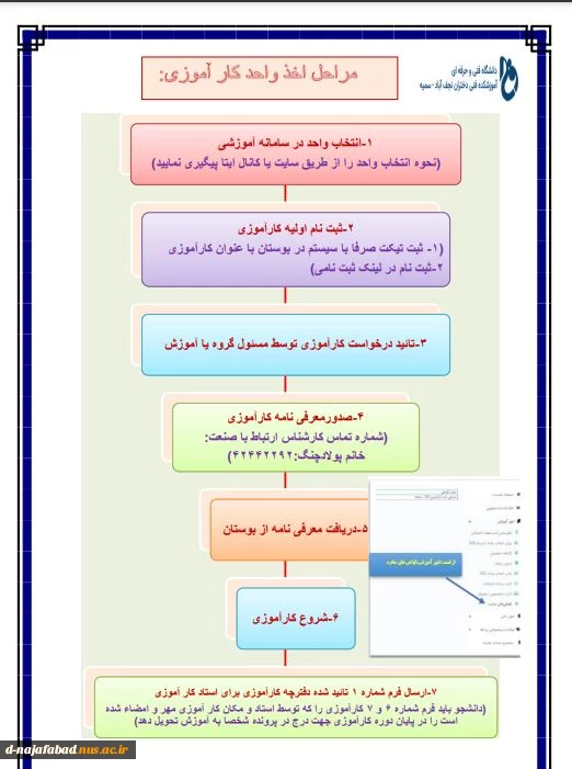 مراحل ثبت نام کارآموزی 2
