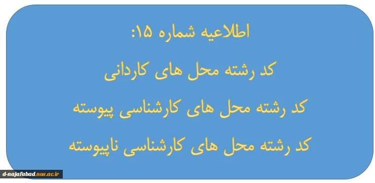 کد رشته محل های کاردانی- کارشناسی پیوسته - کارشناسی نا پیوسته 2