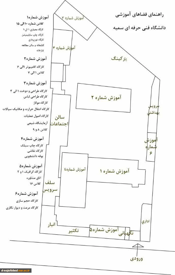 کروکی آموزشکده و معرفی قسمتهای مختلف آموزشکده 2