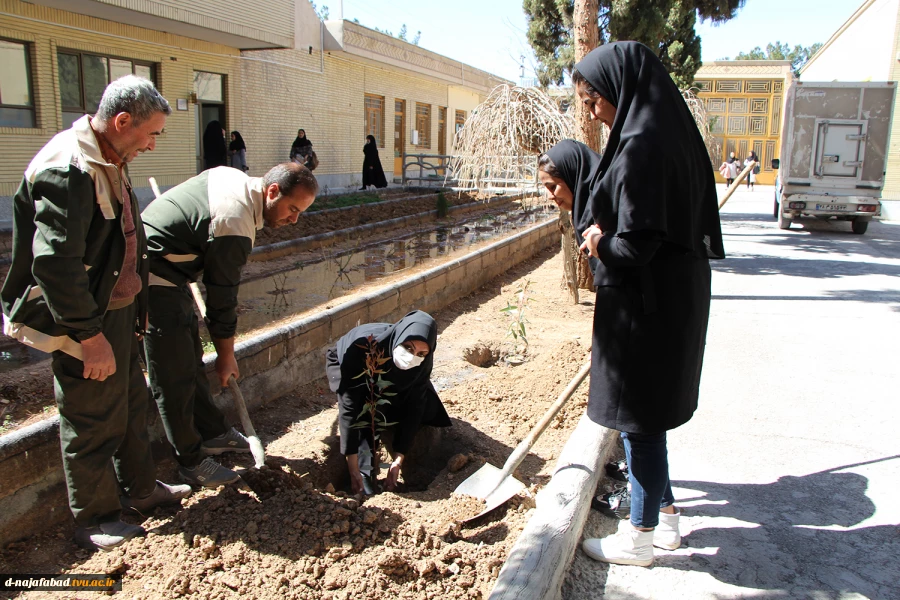 آیین روز درختکاری و کاشت نهال درمحوطه آموزشکده دختران نجف آباد  برگزار شد 9
