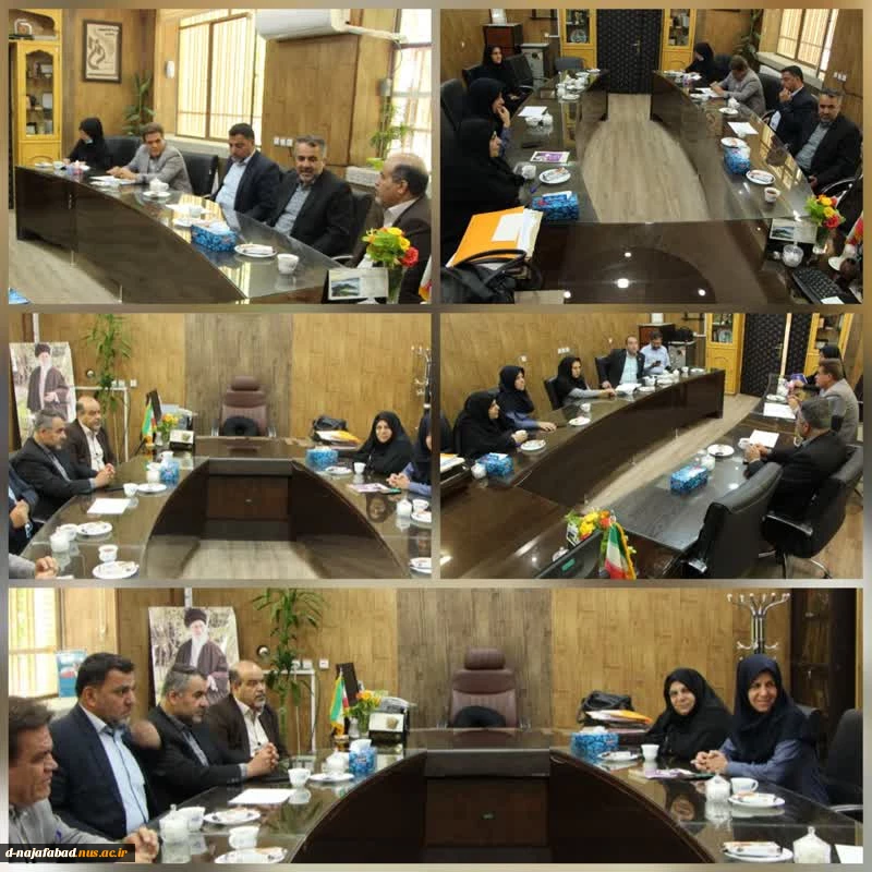 دیدار وگفتگو روسای مرکز فنی وحرفه ای پسران ،اداره کار ورفاه اجتماعی ومدیر عامل شرکت کافه کسب وکارحری  شهرستان با ریاست آموزشکده ومعاونین دختران نجف آباد        2